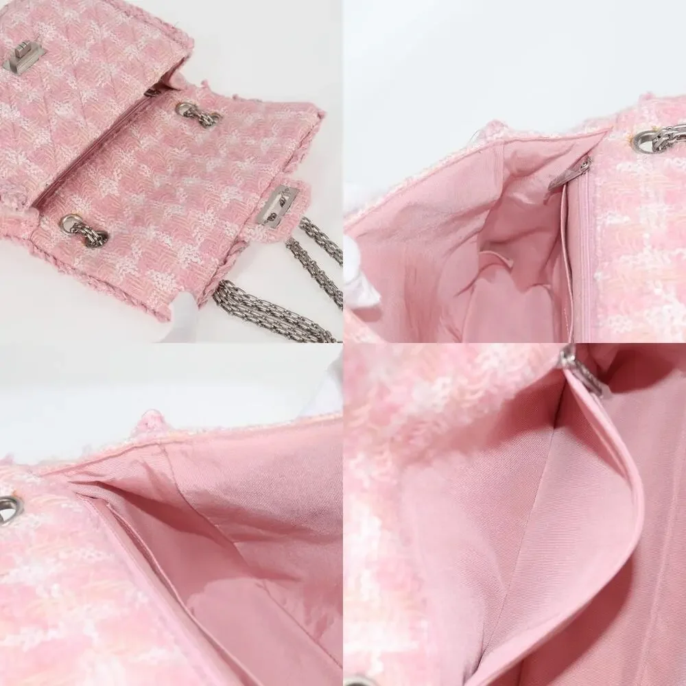 Chanel Tweed Chain Matelasse 23 Shoulder Bag Pink